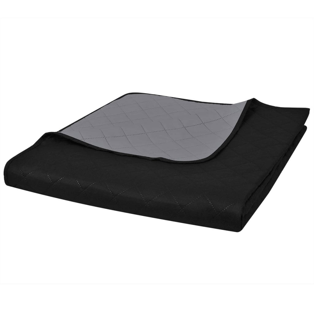 Vidaxl lit matelassé à double taille 170x210 cm gris noir