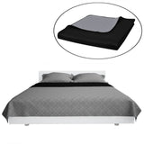 Vidaxl BedsPread Quilted Quilted Double Side 220x240 cm Nero grigio