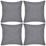 Vidaxl -Kissenabdeckung Leinen -Look 40 x 40 cm Anthrazit 4 Teile