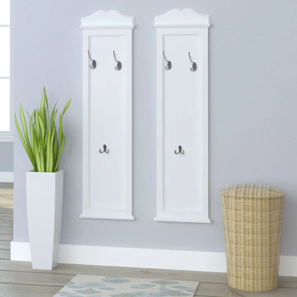 Vidaxl Coat Racks White 2 PCS