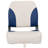 Vidaxl de 4 piezas de asiento en bote con cojines blancos azules plegables