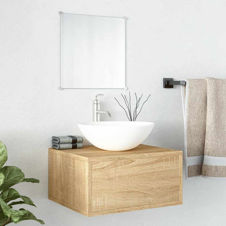 Vidaxl 2-delige badkamermeubelset bewerkt hout eikenkleurig