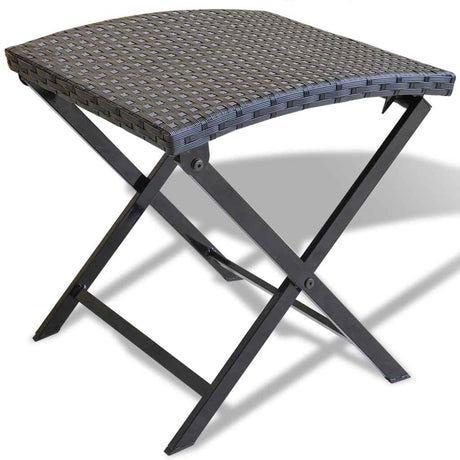 Vidaxl kruk inklapbaar poly rattan zwart