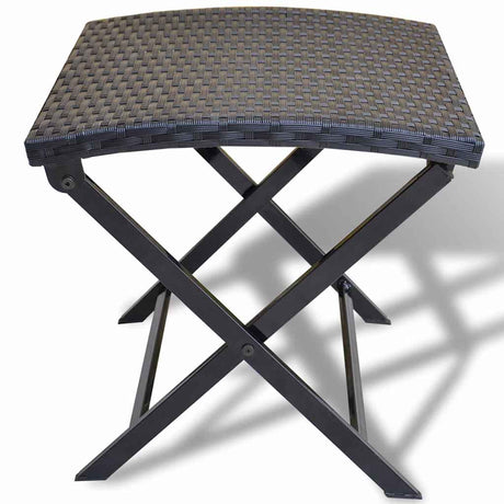 Vidaxl kruk inklapbaar poly rattan zwart