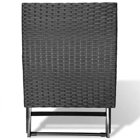 Vidaxl kruk inklapbaar poly rattan zwart