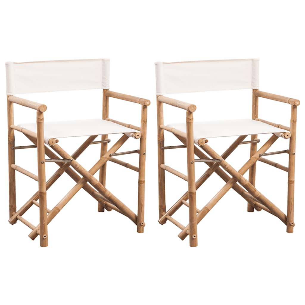 Vidaxl regisseursstoelen 2 st inklapbaar bamboe en canvas