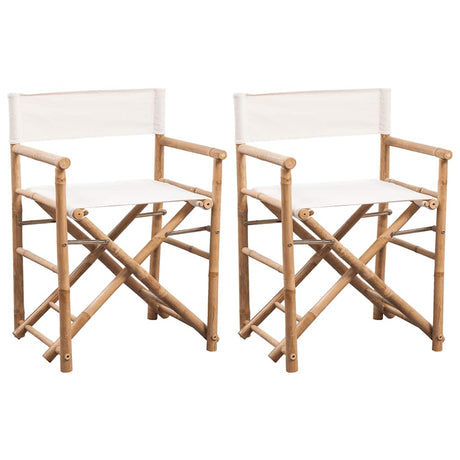 Vidaxl regisseursstoelen 2 st inklapbaar bamboe en canvas