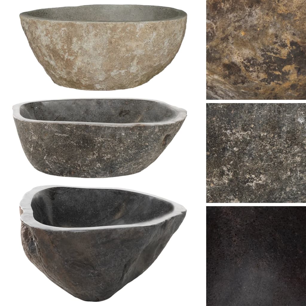 Vidaxl Washbasin Oval (37-46) x (29-36) CM řeky Stone