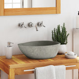 Vidaxl Washbasin Oval (37-46) x (29-36) CM řeky Stone