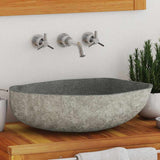 VIDAXL WASHBAIN OVAL (45-53) x (34-41) CM-Flussstein