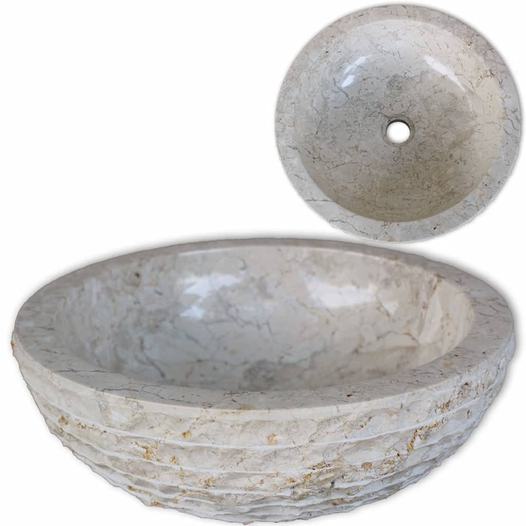 Vidaxl Washbasin 40 cm mramorový krém