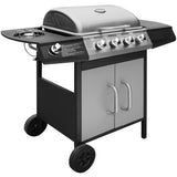 Vidaxl Gasbarbecue 4+1 Kochzone Schwarz und Silber