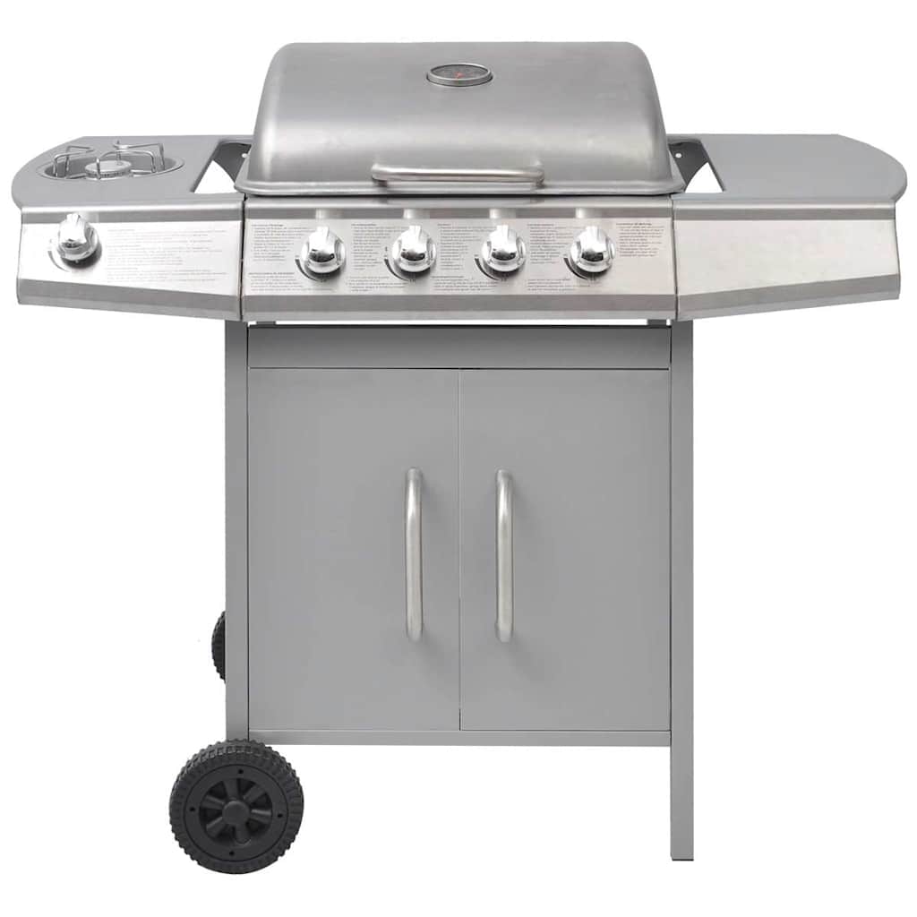 Vidaxl Gasbarbecue 4+1 Kochzone Silber
