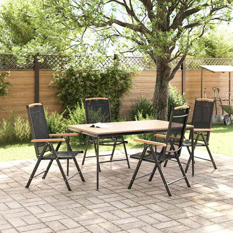 Vidaxl tuinstoelen inklapbaar 4 st aluminium en textileen zwart