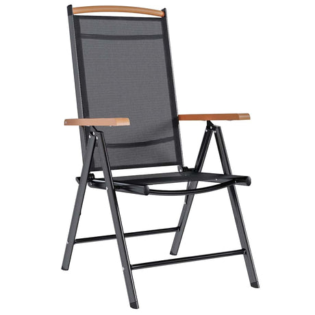 Vidaxl tuinstoelen inklapbaar 4 st aluminium en textileen zwart