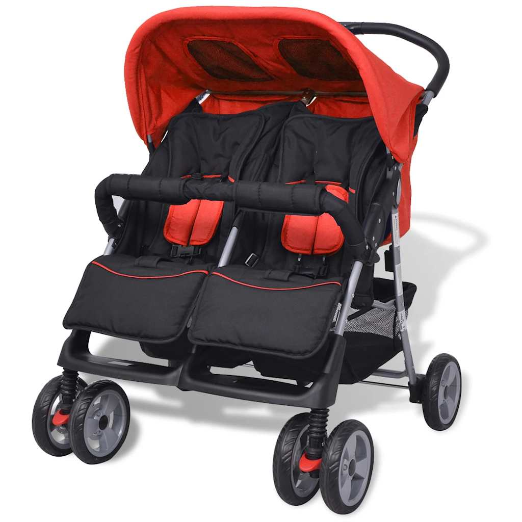 Vidaxl Twin Car Steel Red and Black