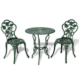 Vidaxl 3-delige bistroset gietaluminium groen