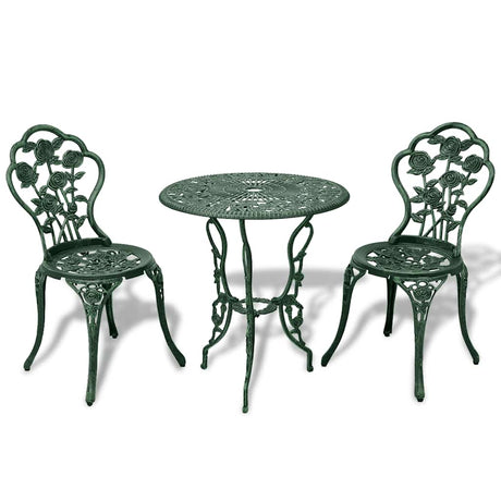 Vidaxl 3-delige bistroset gietaluminium groen