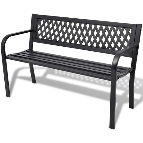 Vidaxl tuinbank 118 cm staal zwart