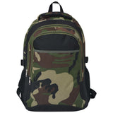 Vidaxl Mochila para la escuela 40 L Negro y camuflaje