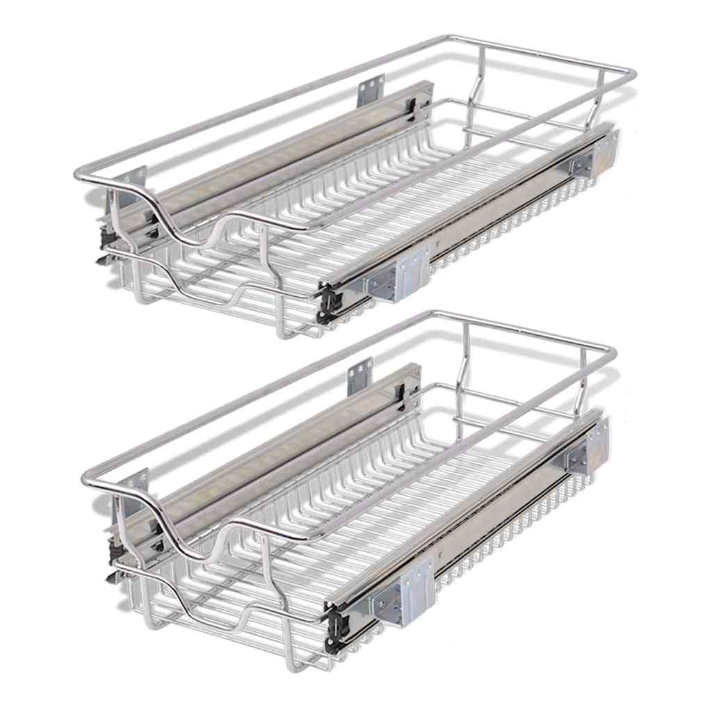 Vidaxl wire baskets extend 2 st 300 mm silver colored