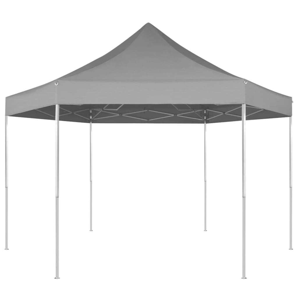 Vidaxl PartyTent Pop-Up Hexagonal plegamiento 3.6x3.1 m gris