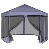 Vidaxl-Partyzelt mit Seitenwänden Pop-up Hexagonal 3,6x3,1 M dunkelblau