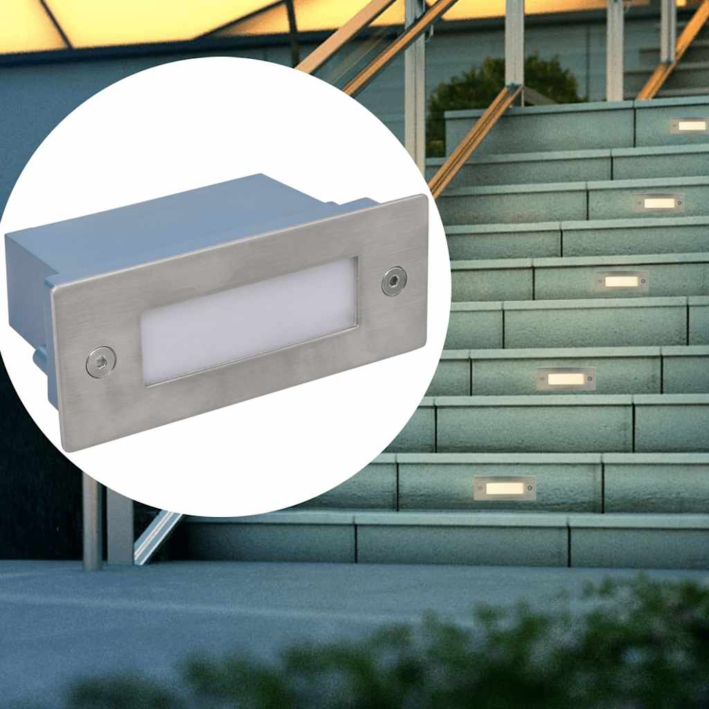 VIDAXL -Treppeninvestitionsflecken 6 ST LED 44x111x56 mm