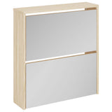 Vidaxl -Schuhschrank Zwei -Layer mit Spiegel 63x17x67 cm Eiche