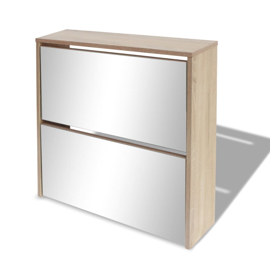 Vidaxl Schong Cabinet zwee -layer mam Spigel 63x17x67 cm oak