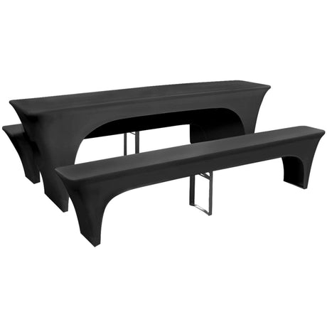 VIDAXL BIERERTAFEL- UND BANHOESSET DETRAUT-Anthrazit 3-teilig