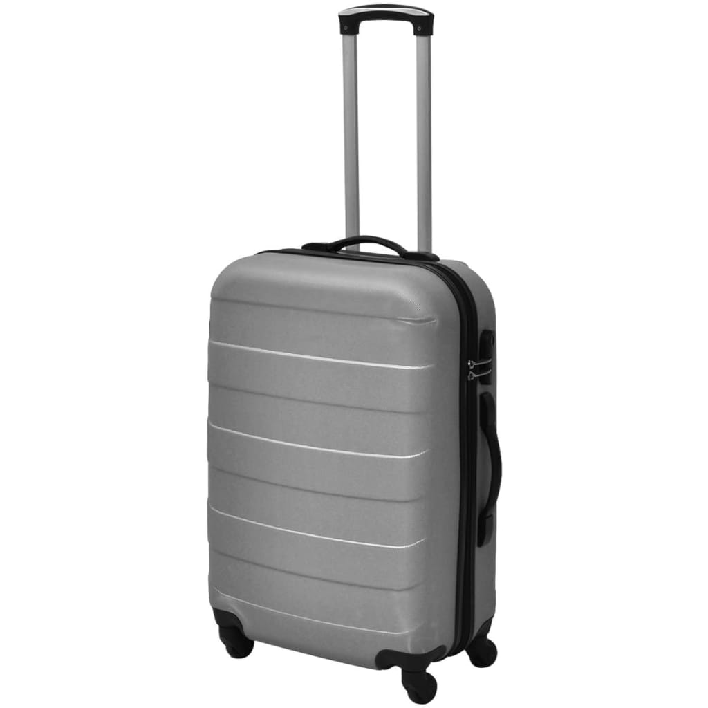 Vidaxl 3-part luggage set hard 45.5 55 66 cm silver colored