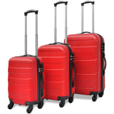 Vidaxl 3-part luggage set hard 45.5 55 66 cm red