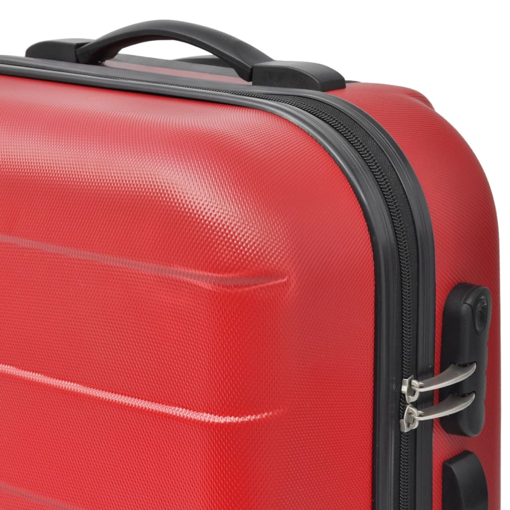 Vidaxl 3-part luggage set hard 45.5 55 66 cm red