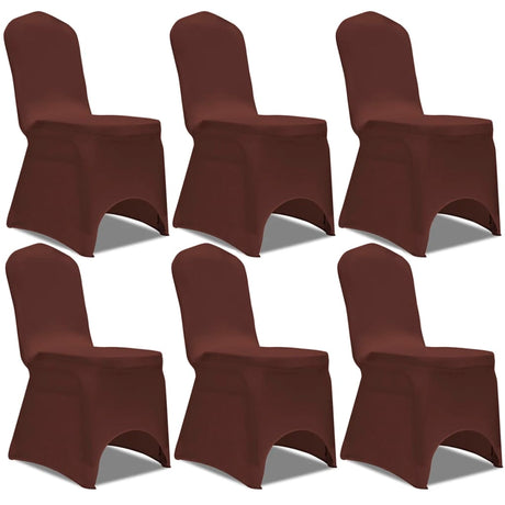 Vidaxl Stuhlabdeckung Stretch 6 St Brown