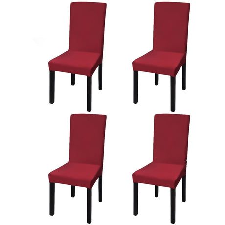 Vidaxl -Sitz deckt 4 ST Stretch gerade Bordeaux ab