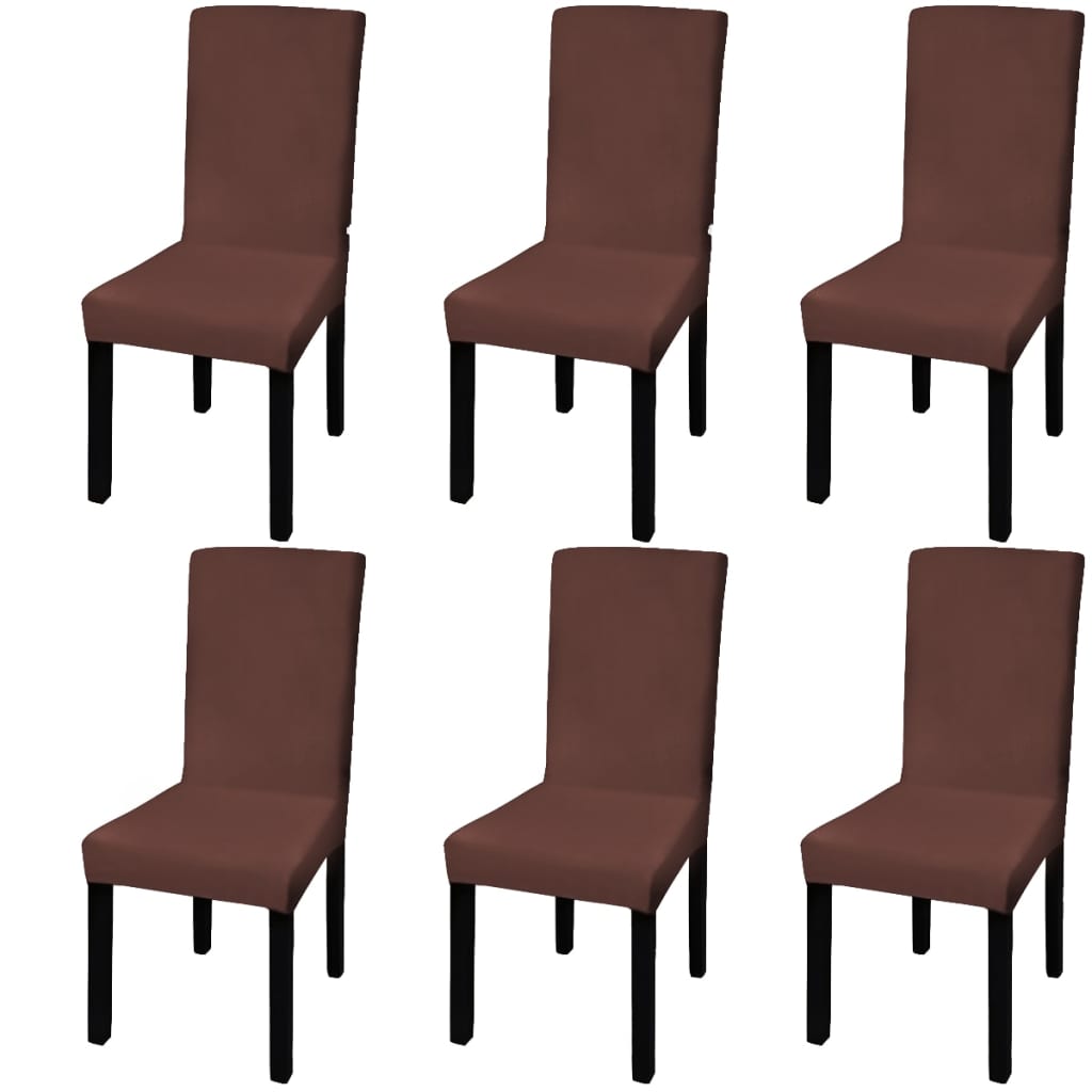 La chaise Vidaxl couvre 6 ST Stretch Straight Brown