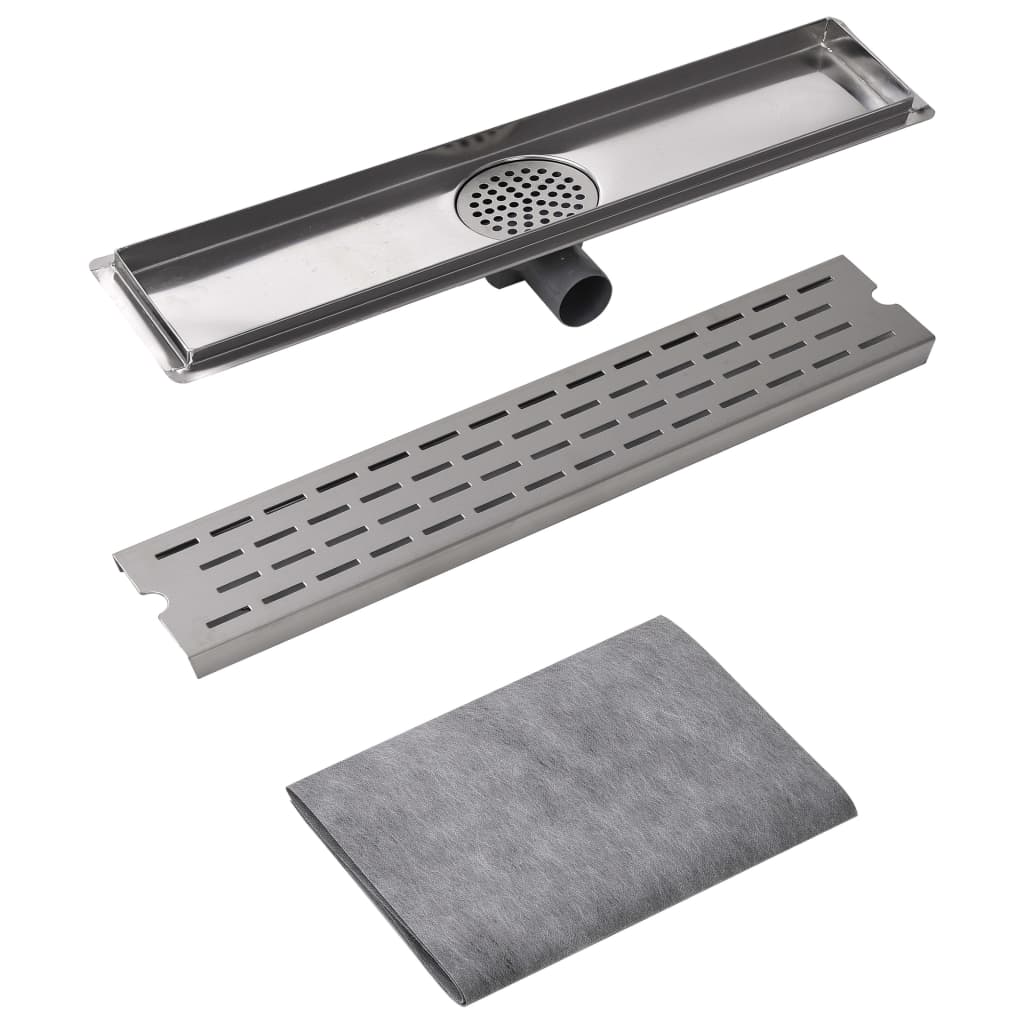 Vidaxl shower drain rectangular 630x140 mm stainless steel