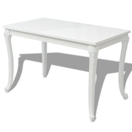 Vidaxl eettafel 116x66x76 cm hoogglans wit