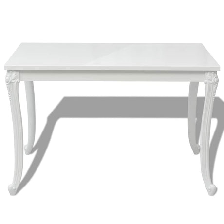 Vidaxl eettafel 116x66x76 cm hoogglans wit
