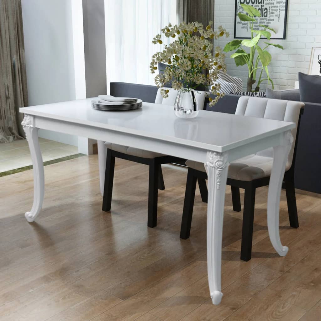 Vidaxl eettafel 116x66x76 cm hoogglans wit