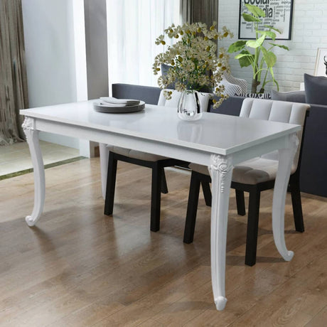 Vidaxl eettafel 116x66x76 cm hoogglans wit