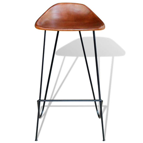 Vidaxl barstoelen 2 st echt leer zwart en bruin