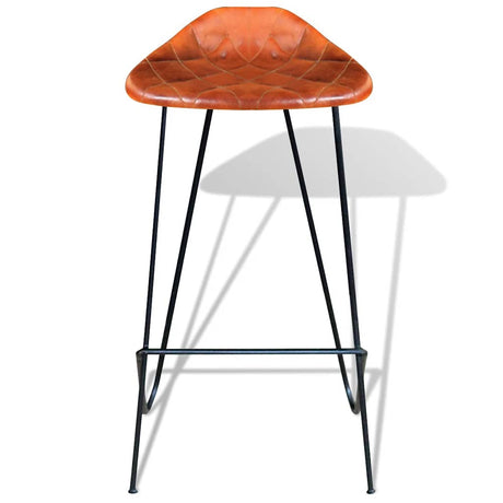 Vidaxl barstoelen 2 st echt leer zwart en bruin