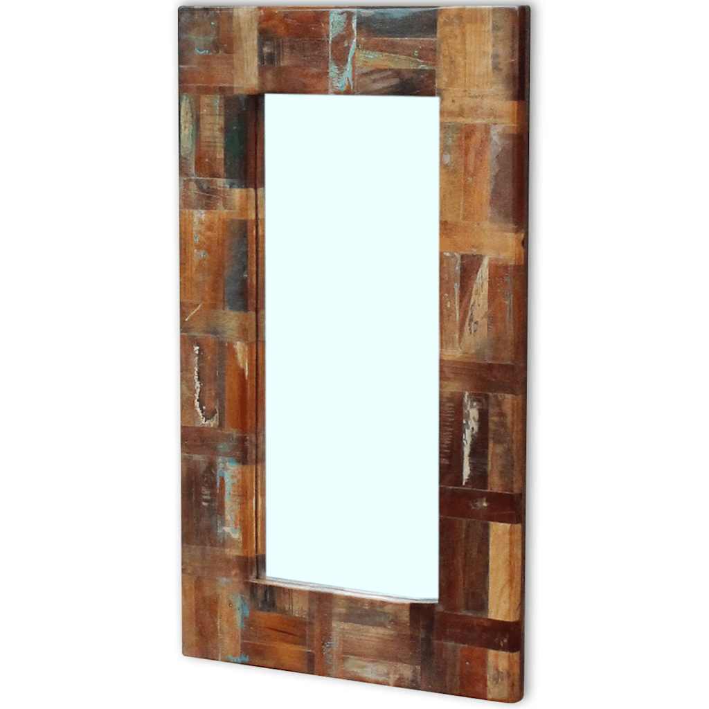 Vidaxl Mirror 80x50 cm Festes Recyclingholz