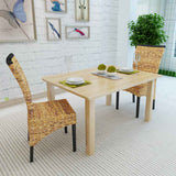 Vidaxl eetkamerstoelen 2 st abaca en massief mangohout