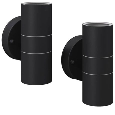 Vidaxl LED -Wandlampe außerhalb Edelstahl 2 Stcs