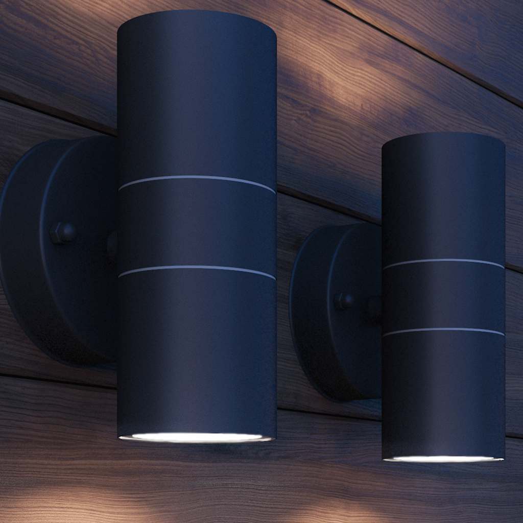 Vidaxl LED -Wandlampe außerhalb Edelstahl 2 Stcs