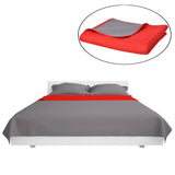 Vidaxl double -sided quilt bedspread red and gray 170x210 cm