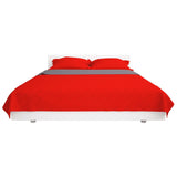 Vidaxl dubbelzijdige quilt bedsprei rood en grijs 220x240 cm